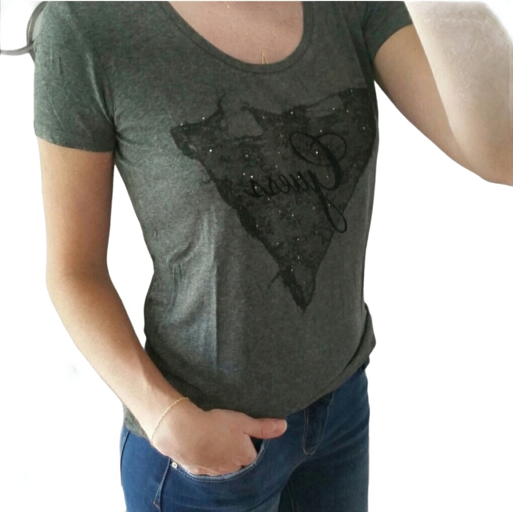 Guess gray heathered short sleeve tee